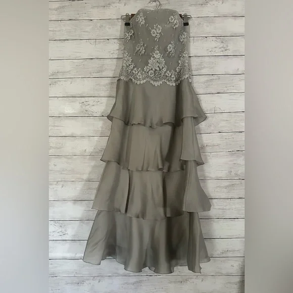 Rickie Freeman Teri Jon 100%Silk Dress Size 2 - Picture 6 of 12